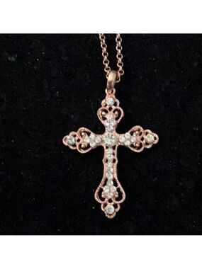 Rose Gold Cross Pendant Necklace